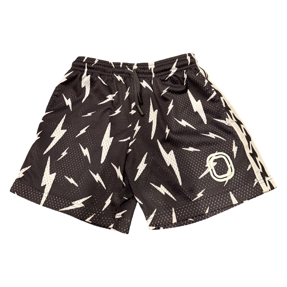 Overtime Black Lightning print Shorts boys size Large